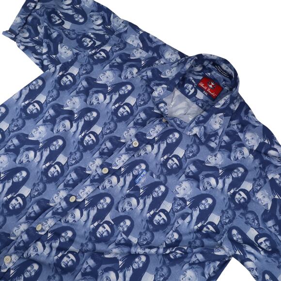 Vintage Y2k Alberto Bandit Allover Icon Print Button Down Shirt - Picture 2 of 8
